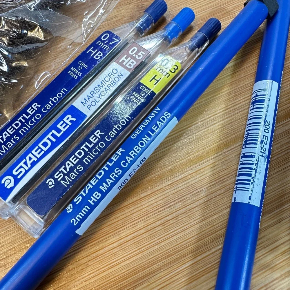 Vintage Drafting Supply Kit Staedtler Mars Lead Brush Pentel 0.5 Tape Bow Divide